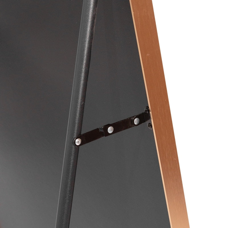 SkandiShop Full Length Wall Mirror - 63” x 20” Arched Free Standing Body Mirror , Black Metal Framed Large Floor Mirror for Bedroom